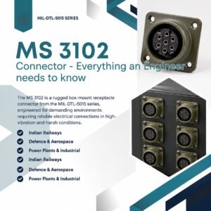 MS3102 connector box mounting receptacle conforming to MIL-DTL-5015 specifications